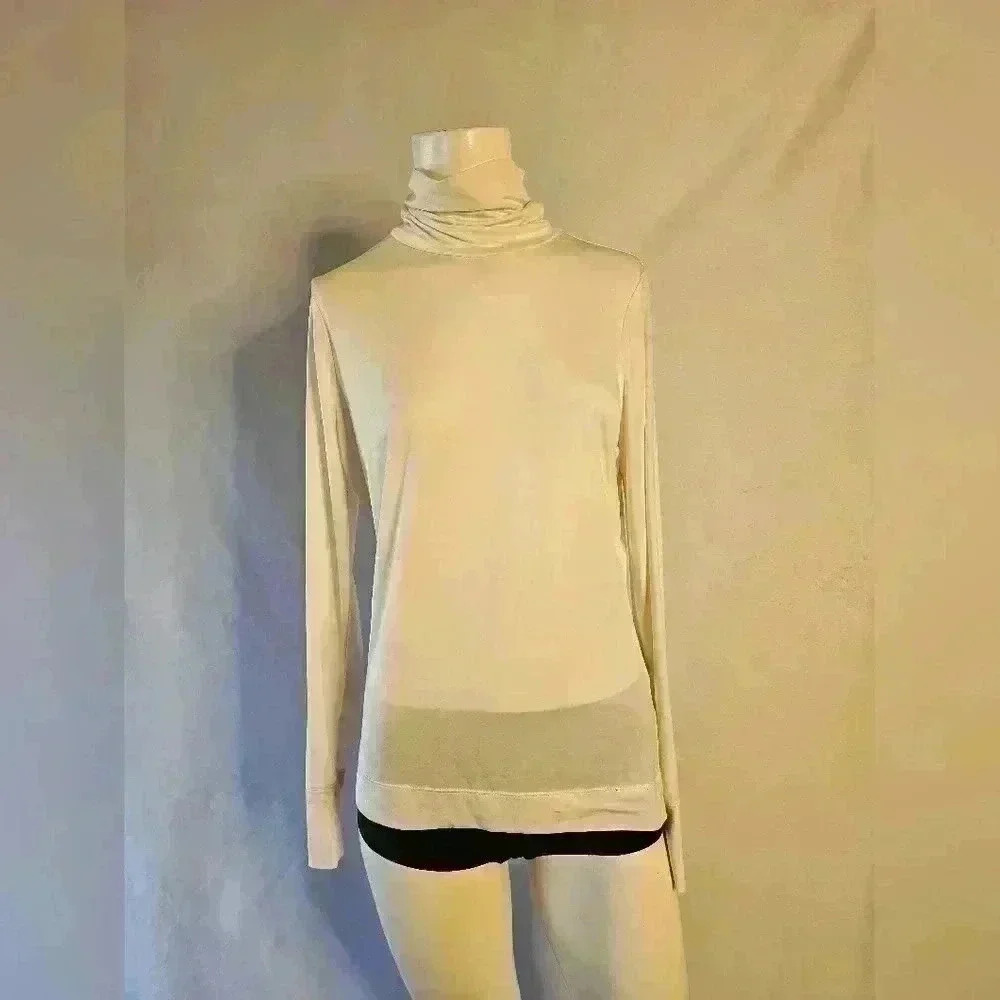 Lands' End Cream Stretchy Turtleneck - Size S (6/8)